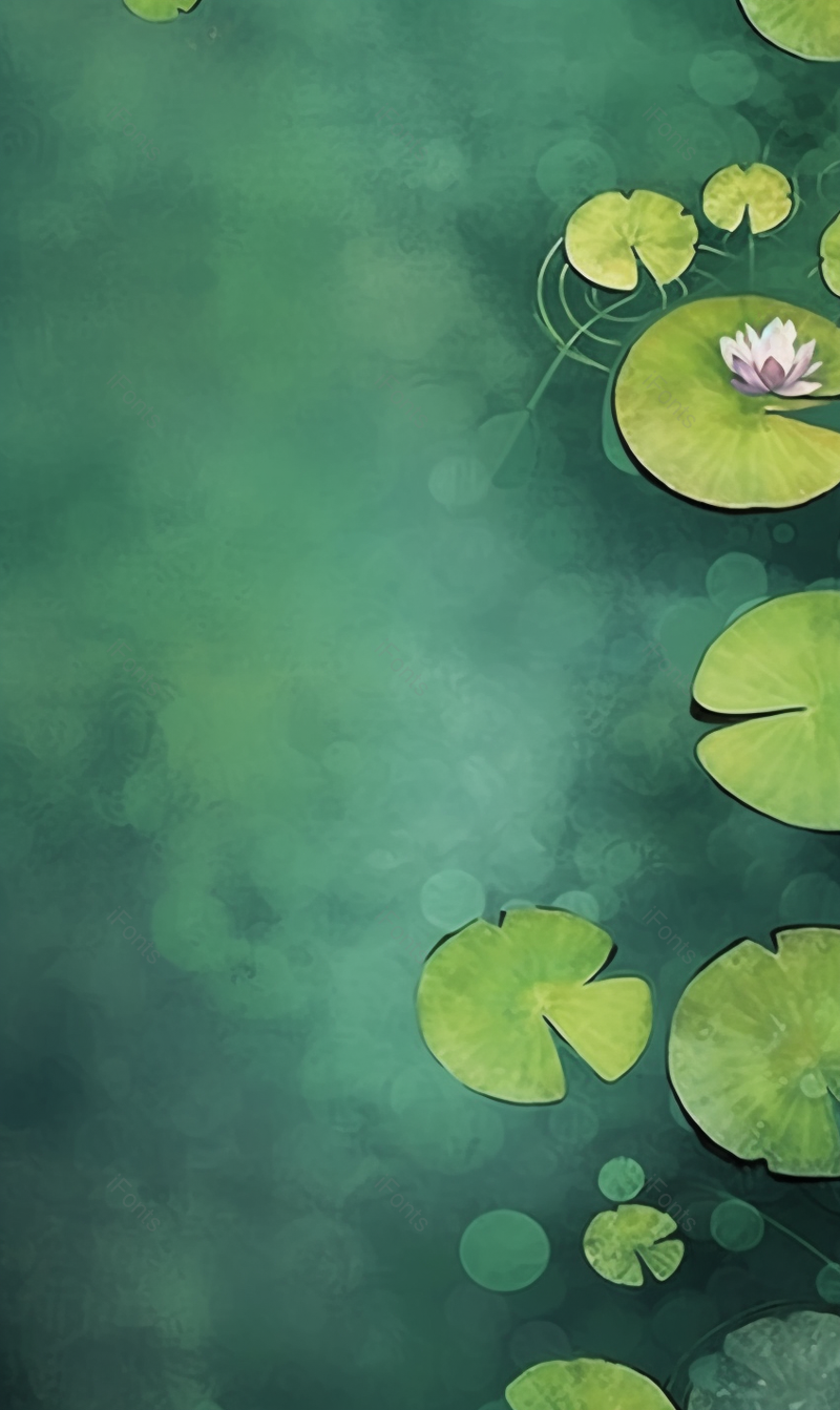绿色唯美荷塘荷叶荷花盛开插画背景,插画/手绘图,插画/手绘图库,插画/手绘图下载,插画/手绘